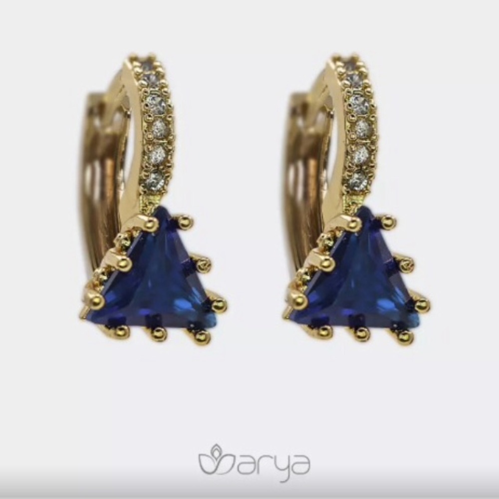 Blue and gold earrings